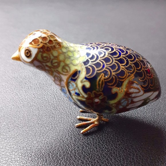 Vintage Cloisonne Quail Bird Figurine - Picture 8 of 8